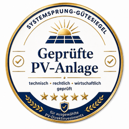 Systemsprung-Gütesiegel — geprüfte PV-Anlage